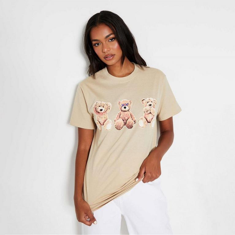 I Saw It First ISAWITFIRST Teddy Trio Graphic Oversized T-Shirt