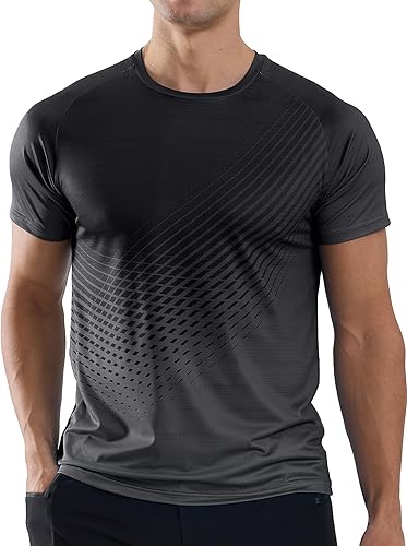 Men’s T-Shirts Gym Running T Shirts for Men Moisture Wicking Athletic Sport Breathable Tops Quick Dry Short Sleeve Workout T-Shirt