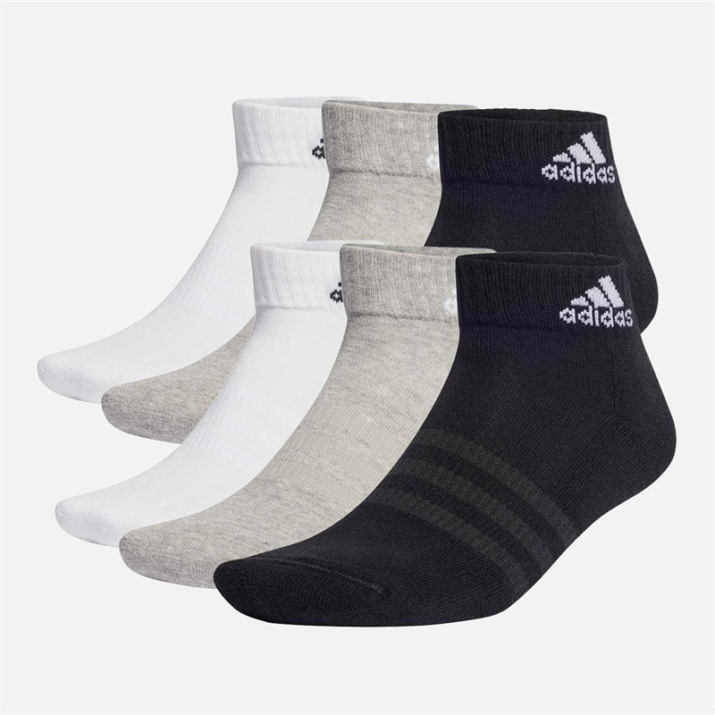 Cushioned Six Pack Ankle Socks Medium Grey Heather/White/Black