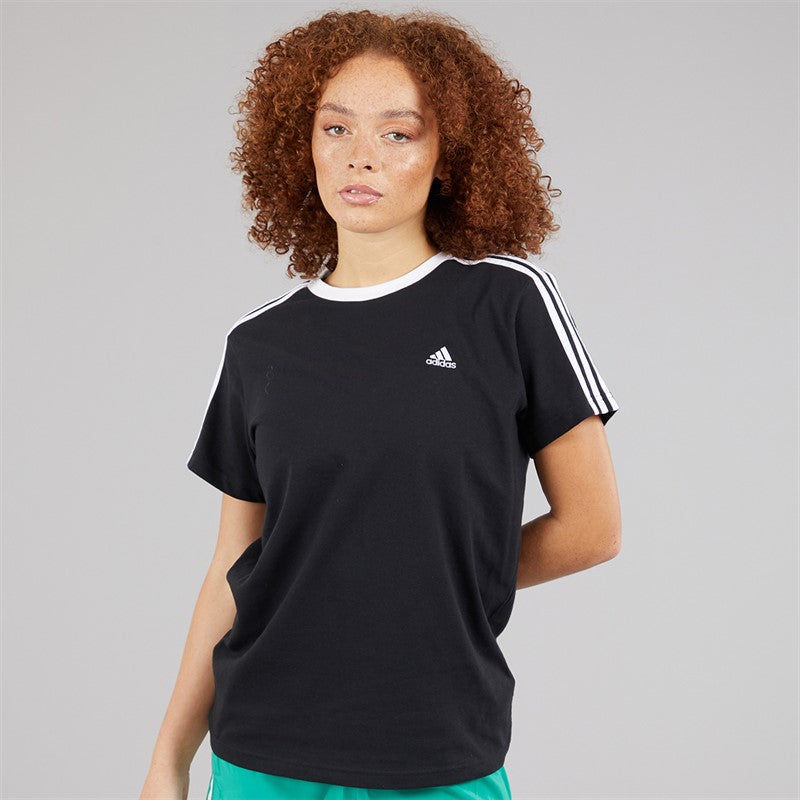 Womens Essentials 3-Stripes T-Shirt Black/White