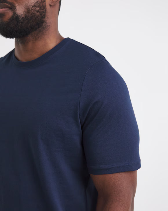 5 Pack Pure Cotton Crew T-Shirts Extra Long Length