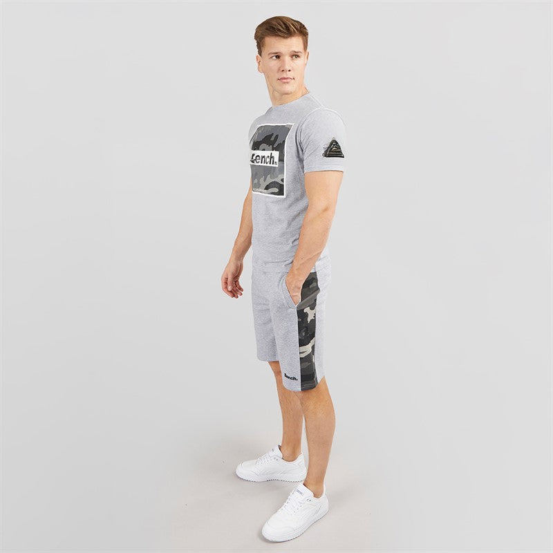 Bench Mens Sanlo T-Shirt And Shorts Set Grey Marl
