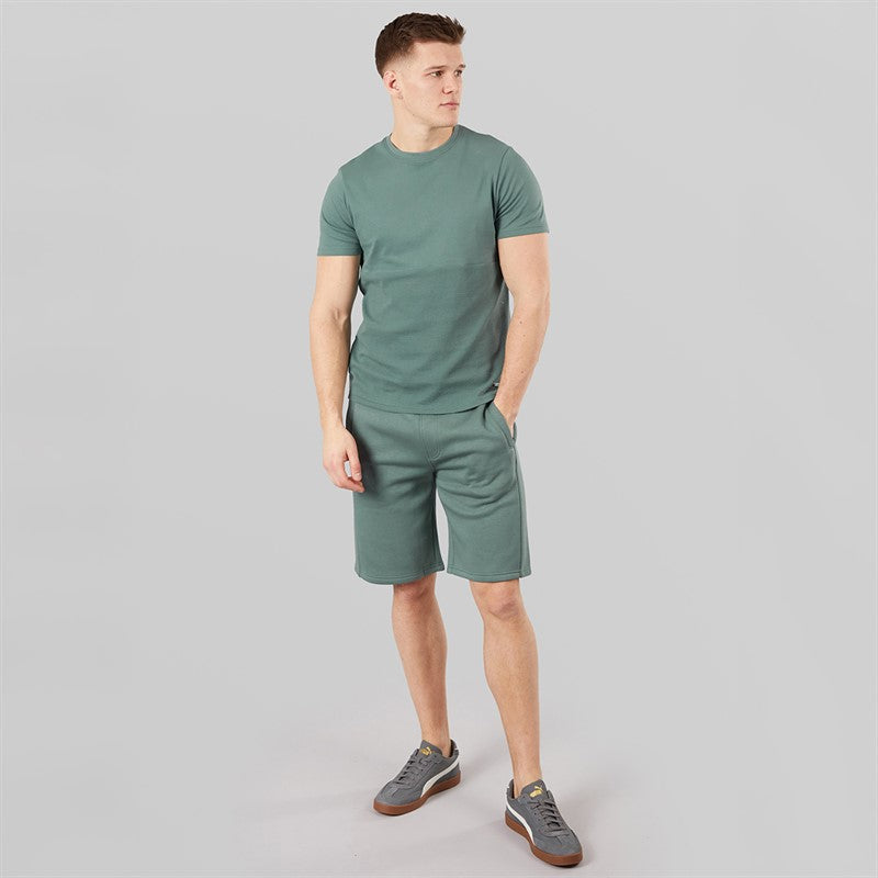 Bench Mens Varem T-Shirt And Shorts Set Set Frost Grey