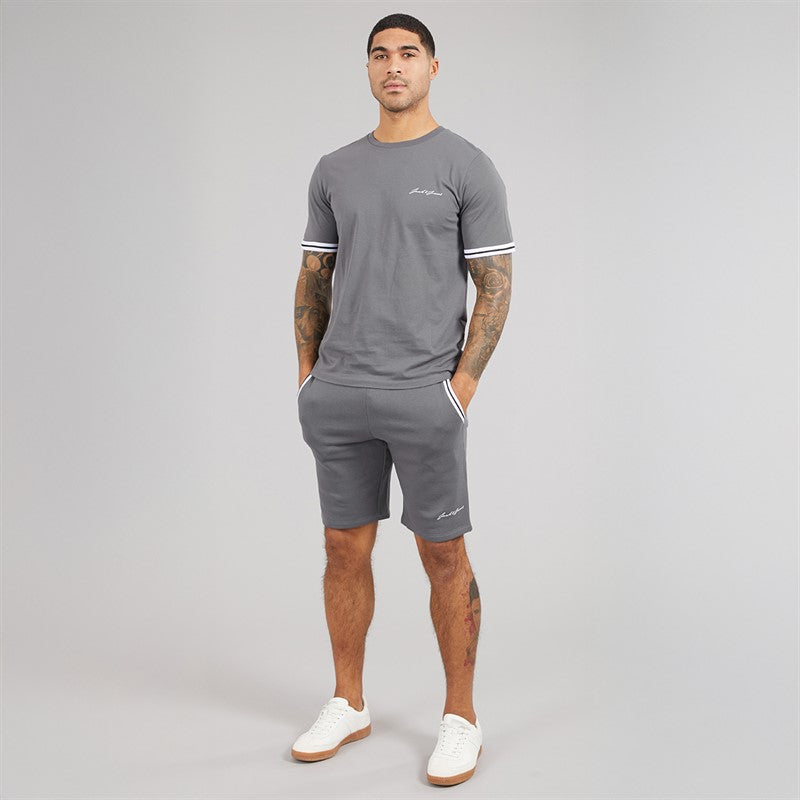 JACK & JONES Mens Jaxon T-Shirt And Shorts Set Castlerock