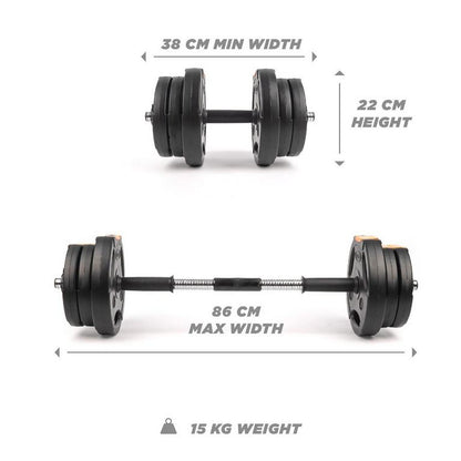 Phoenix Fitness 15KG Complete Dumbbells Weight Set