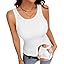 ANYFITTING Tank Top with Built in Bra Sleeveless Tops for Women UK Sports Top for Gym Yoga Ribbed Round Neck Camisole Sleeveless Summer Cami