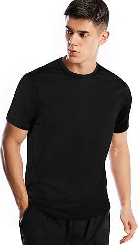 Sports T Shirt Men, Quick Dry Gym T Shirts Mens Running Top Short Sleeve