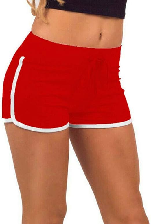 Clossy London Women's/Girls Trim Piping Shorts hot Pants Short Shorts Super Sexy Shorts with White Piping Casual Beach Summer Running Gym Yoga Dance Ladies