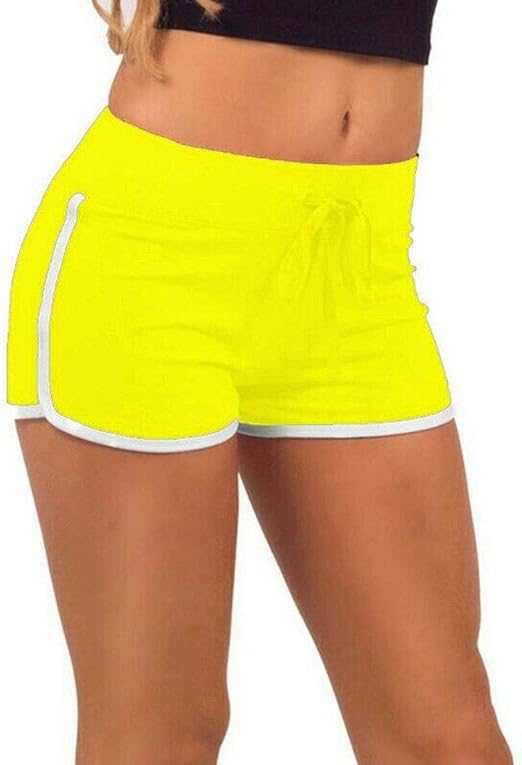 Clossy London Women's/Girls Trim Piping Shorts hot Pants Short Shorts Super Sexy Shorts with White Piping Casual Beach Summer Running Gym Yoga Dance Ladies