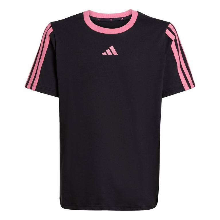 adidas Essentials 3 Stripe T-Shirt Junior Girls