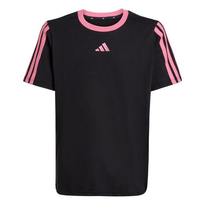 adidas Essentials 3 Stripe T-Shirt Junior Girls