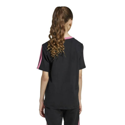 adidas Essentials 3 Stripe T-Shirt Junior Girls