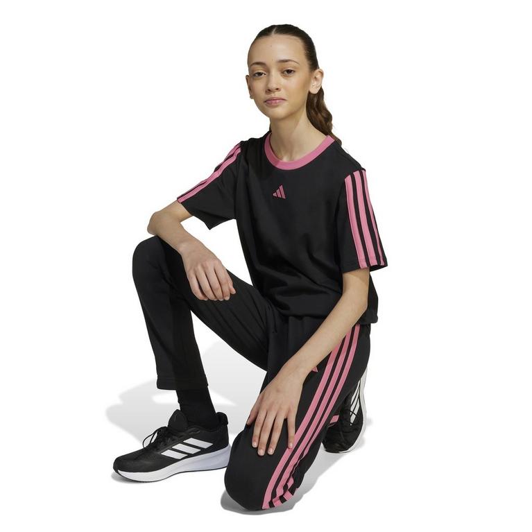 adidas Essentials 3 Stripe T-Shirt Junior Girls