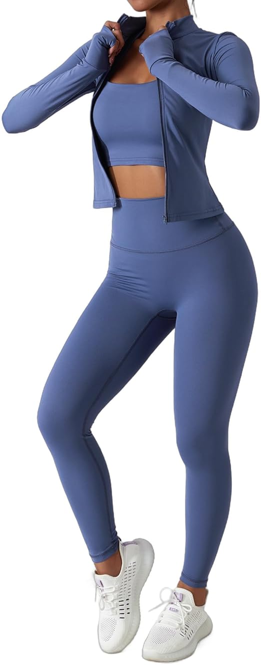 High-Waisted Seamless Workout Set for Women - Breathable &amp; Moisture-Wicking Yoga Outfit