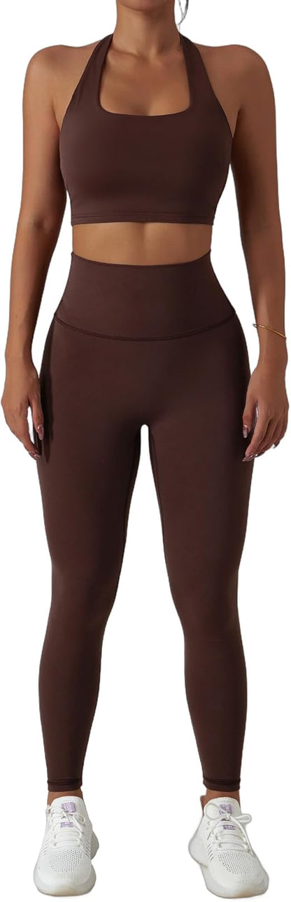 High-Waisted Seamless Workout Set for Women - Breathable &amp; Moisture-Wicking Yoga Outfit