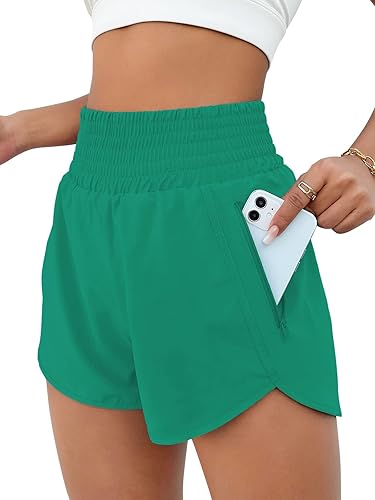 BMJL Women's Athletic Shorts High Waisted Shorts with Pockets Stretchy Quick Dry Workout Shorts 2.5"