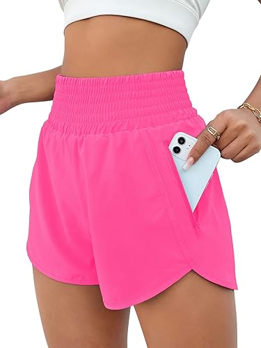 BMJL Women's Athletic Shorts High Waisted Shorts with Pockets Stretchy Quick Dry Workout Shorts 2.5"