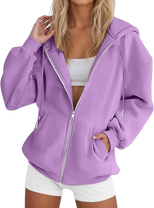 Hoodies For Women UK Winter Jackets Oversized Hoodie Zip Up Longline Sweatshirts Trendy Casual Loose Long Sleeve Crewneck Pullover Comfy Fall Cloth Fashion Ladies Outfit