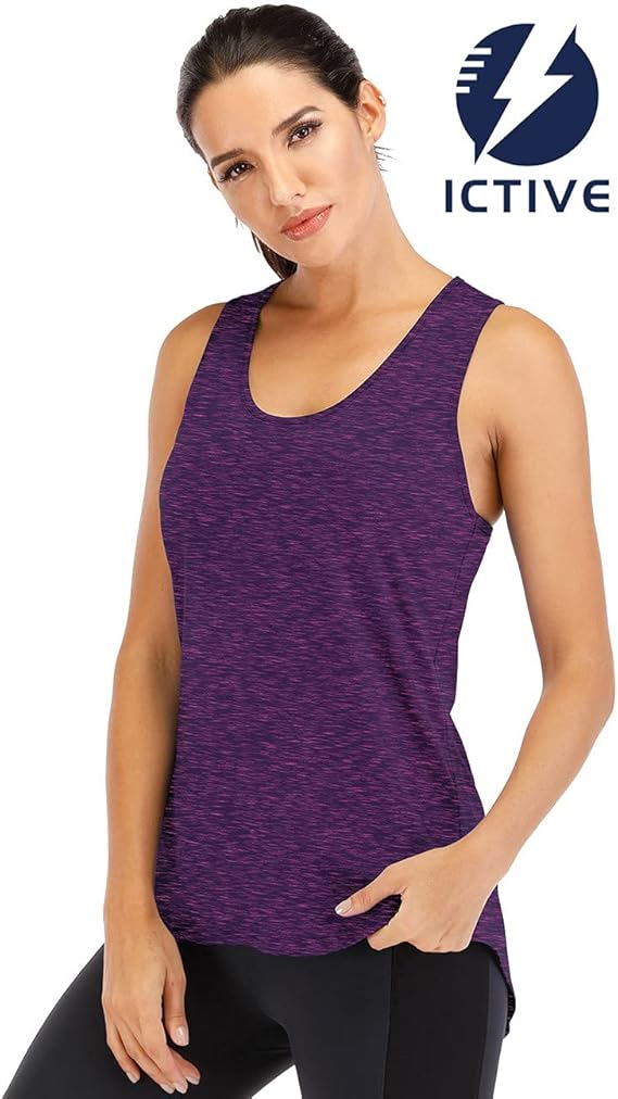 Fihapyli ICTIVE Womens Cross Backless Workout Tops for Women Racerback Tank Tops Open Back Running Muscle Tank Yoga Shirts