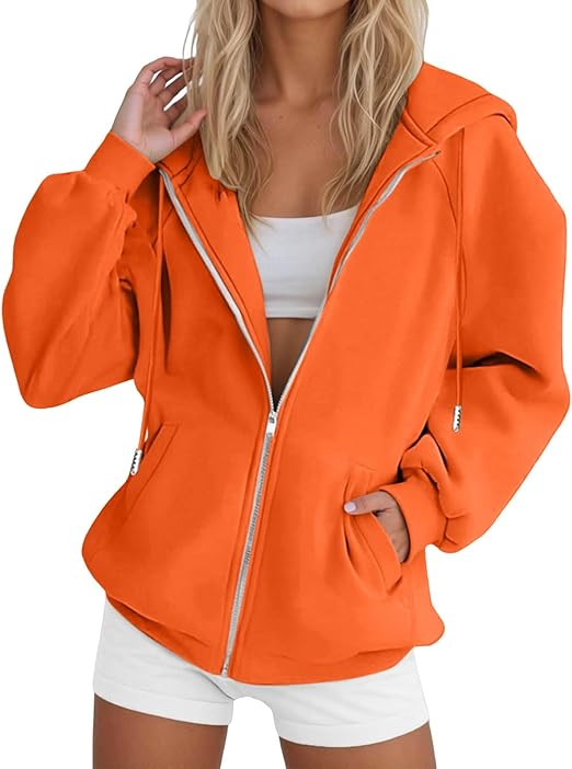 Hoodies For Women UK Winter Jackets Oversized Hoodie Zip Up Longline Sweatshirts Trendy Casual Loose Long Sleeve Crewneck Pullover Comfy Fall Cloth Fashion Ladies Outfit