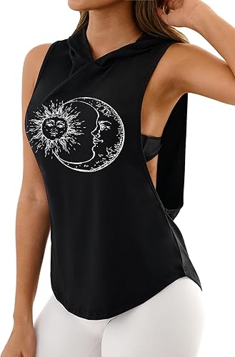 Sofia's Choice Women Hoodies Sleeveless Tank Tops Summer Workout Gym Running Athletic Shirts