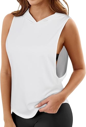 Sofia's Choice Women Hoodies Sleeveless Tank Tops Summer Workout Gym Running Athletic Shirts