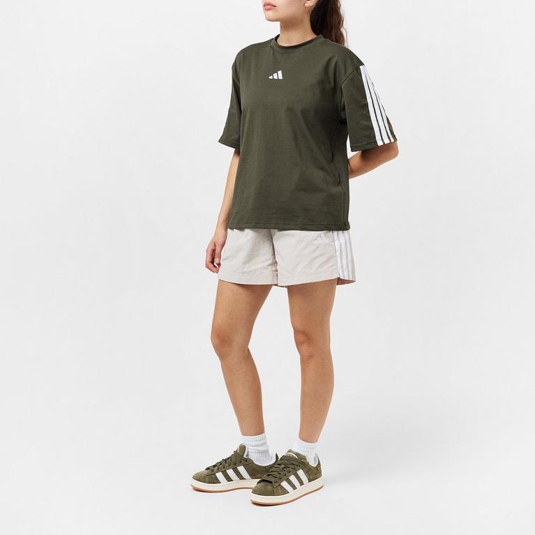 adidas Essentials 3 Stripe T-Shirt Womens