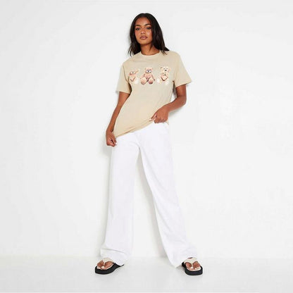 I Saw It First ISAWITFIRST Teddy Trio Graphic Oversized T-Shirt