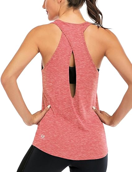 Fihapyli ICTIVE Womens Cross Backless Workout Tops for Women Racerback Tank Tops Open Back Running Muscle Tank Yoga Shirts