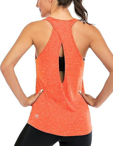 Fihapyli ICTIVE Womens Cross Backless Workout Tops for Women Racerback Tank Tops Open Back Running Muscle Tank Yoga Shirts