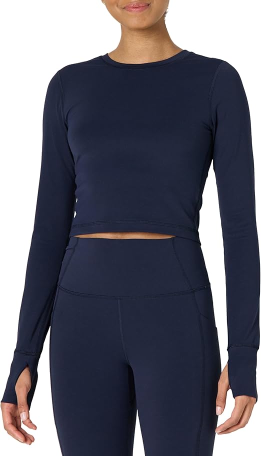 Women's Active FormFlex Buttery Soft Long Sleeve Slim Fit Crop Layering Workout Top