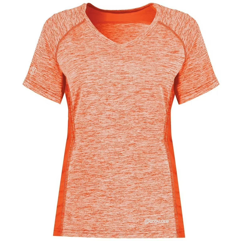 Gyabnw Women's V-Neck Gym T-Shirt Short Sleeve Sports Tops Quick Dry Workout Shirt with Reflective Strips for Running Yoga Fitness