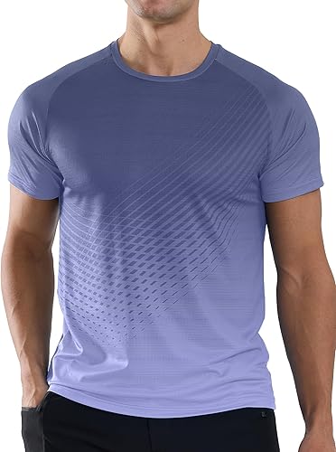Men’s T-Shirts Gym Running T Shirts for Men Moisture Wicking Athletic Sport Breathable Tops Quick Dry Short Sleeve Workout T-Shirt