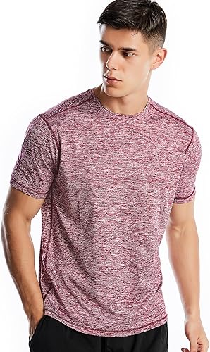 Sports T Shirt Men, Quick Dry Gym T Shirts Mens Running Top Short Sleeve