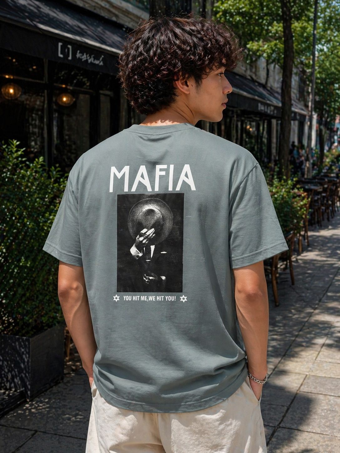 VOGUESLOOP Logo Oversized Tee Vintage Grey
