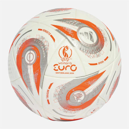 Adidas Womens Euro 25 Final Pro Official Match Football (FIFA Quality Pro Certified) White/Silver Metallic/Lucid Lemon