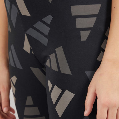 adidas Junior Girls Essentials AOP Logo Celebration Leggings Black