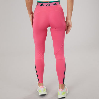 Adidas Womens Hyperglam Full Length Colour Pop Leggings Pink Fusion/Collegiate Green/Semi Court Green
