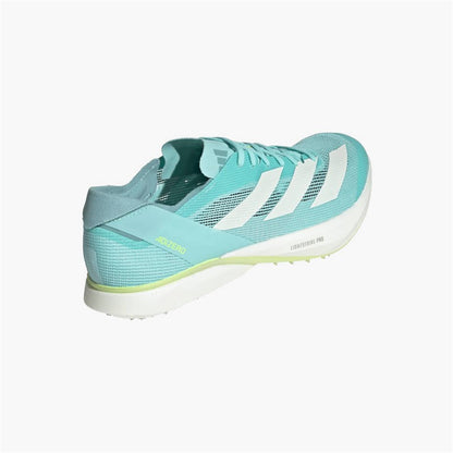adidas Mens Adizero Avanti Long Distance Running Spikes Flash Aqua/Zero Metalic/Lucid Lemon