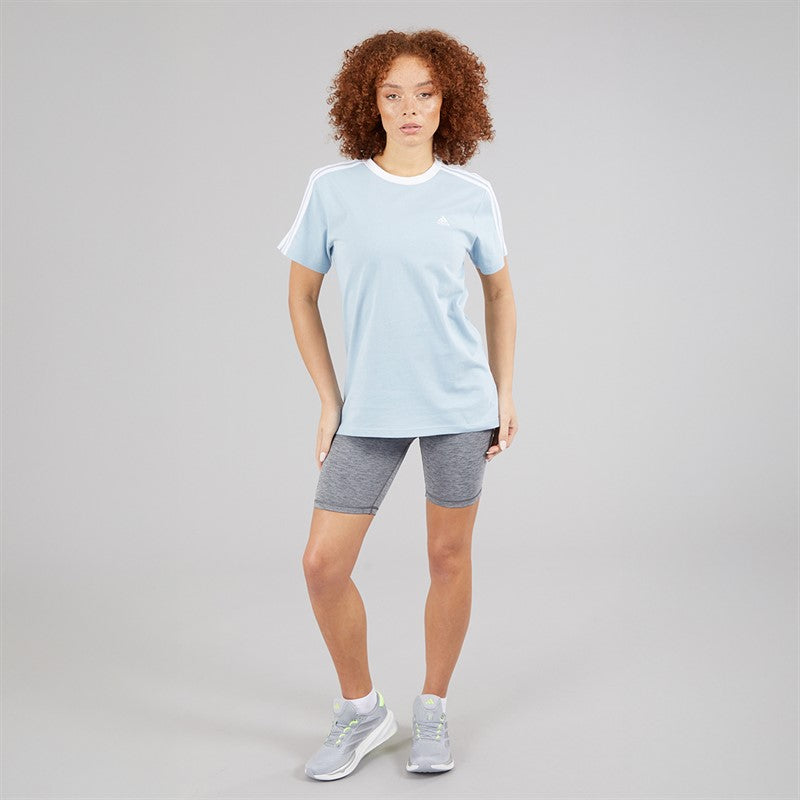 Adidas Womens Essentials 3-Stripes T-Shirt Wonder Blue