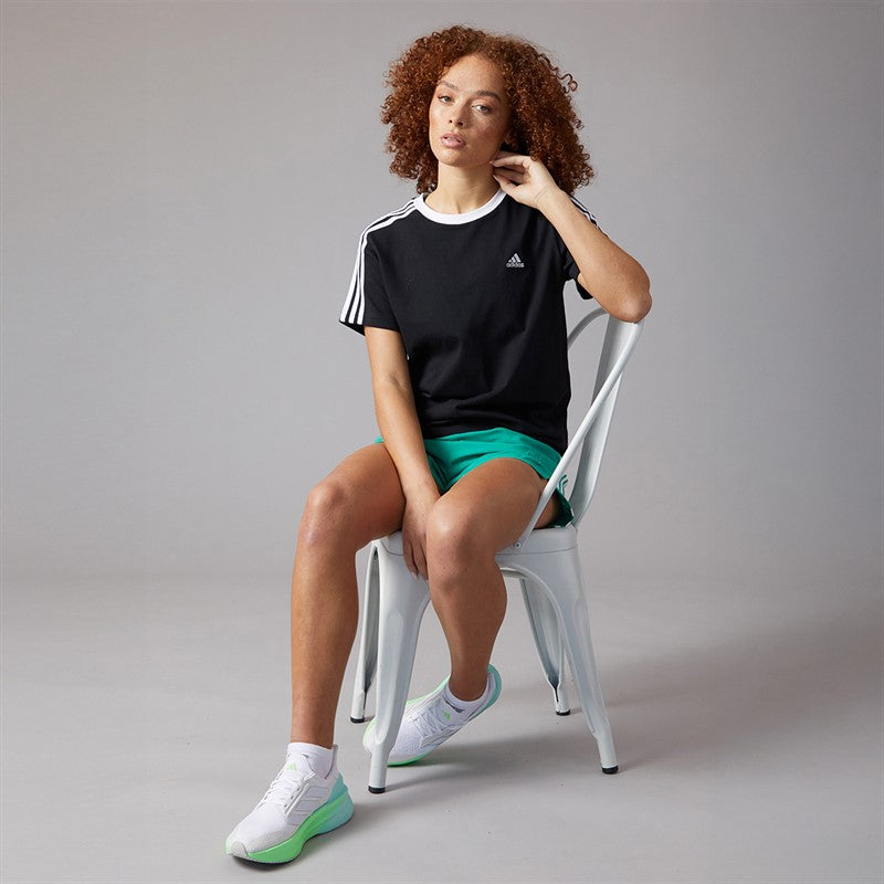 Womens Essentials 3-Stripes T-Shirt Black/White