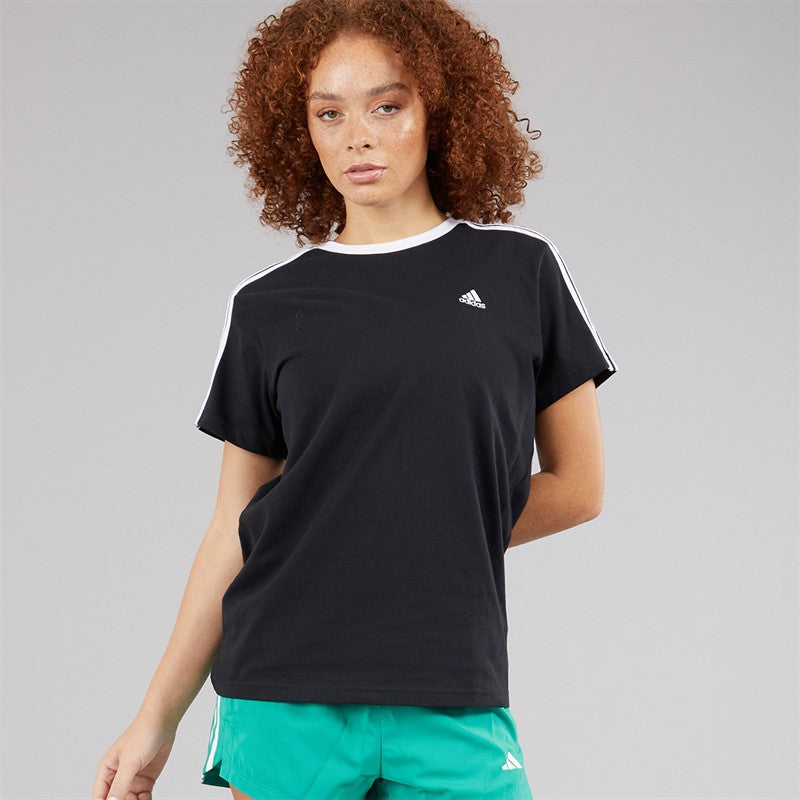 Womens Essentials 3-Stripes T-Shirt Black/White