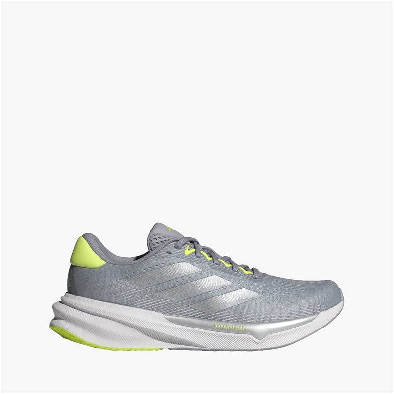 Womens Supernova Stride 2 Neutral Running Shoes Halo Silver/Silver Metallic/Lucid Lemon