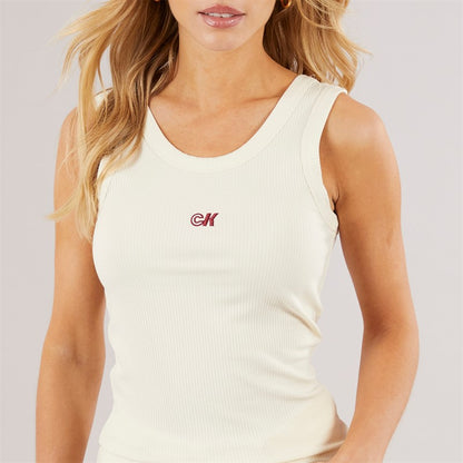Calvin Klein Womens Modal Rib Vest Cloud Cream