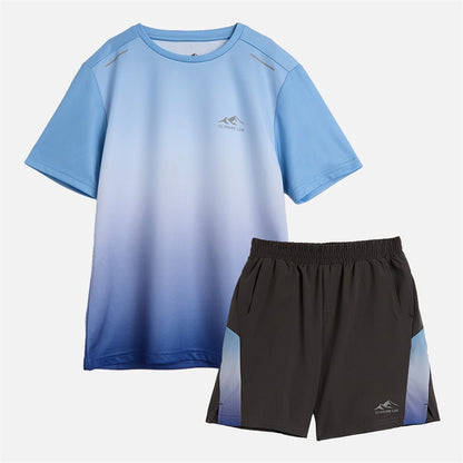 Closure London Boys Ombre T-Shirt And Shorts Set Blue/Graphite