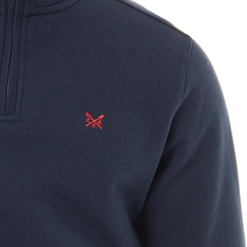 Crew Clothing Mens 1/2 Zip Solid Sweatshirt Navy