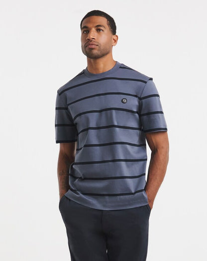 BOSS BB Stripe T-Shirt in Blue.