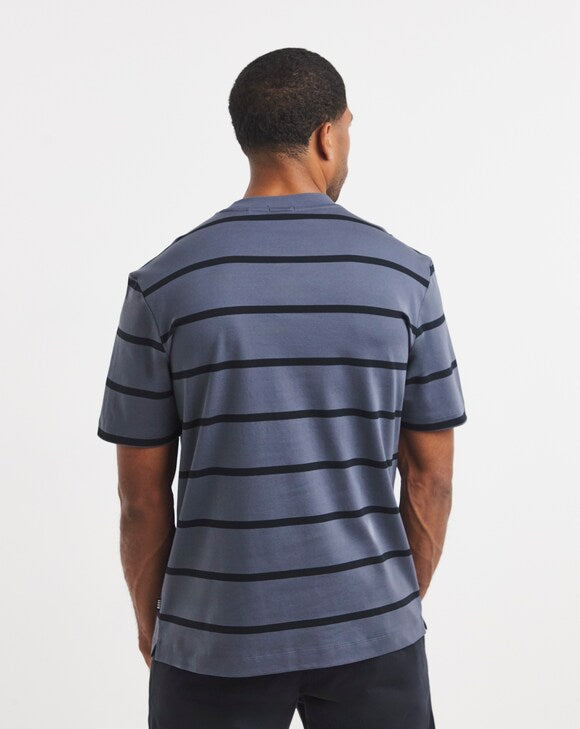 BOSS BB Stripe T-Shirt in Blue.