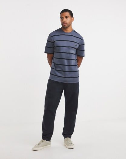 BOSS BB Stripe T-Shirt in Blue.