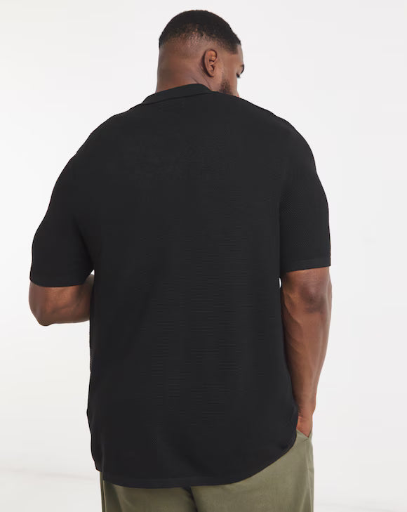Jack &amp; Jones Chris Knitted Resort Polo - Black